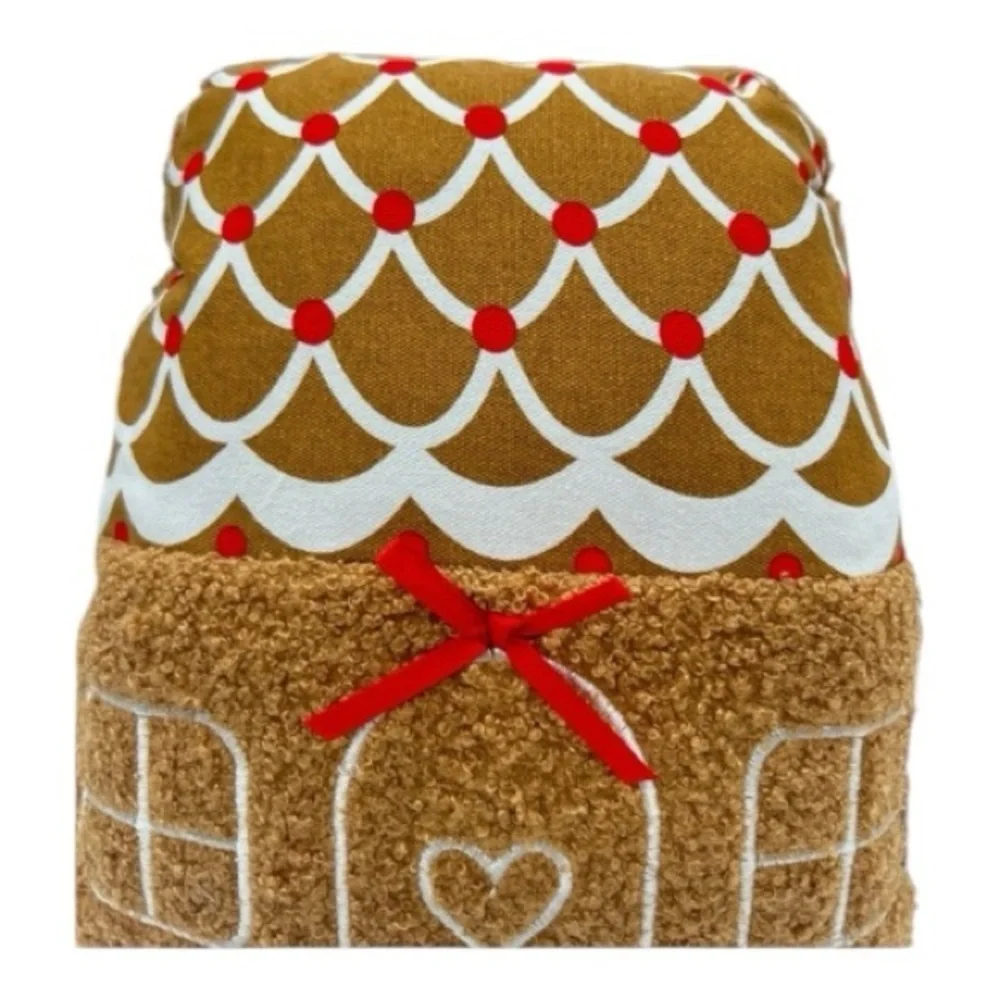 NWT-GINGERBREAD HOUSE PILLOW-BY WOMEN OWNED
